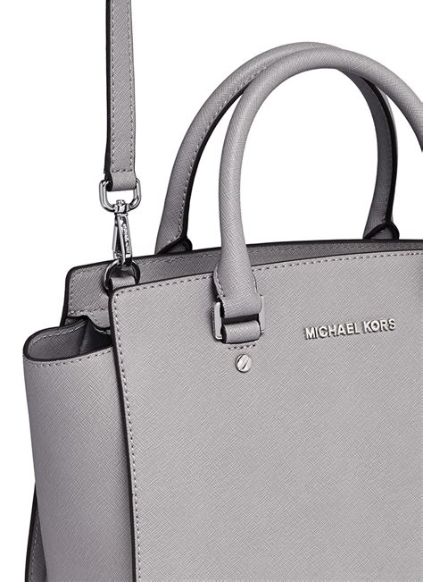 michael kors selma bag black and grey|Michael Kors selma satchel.